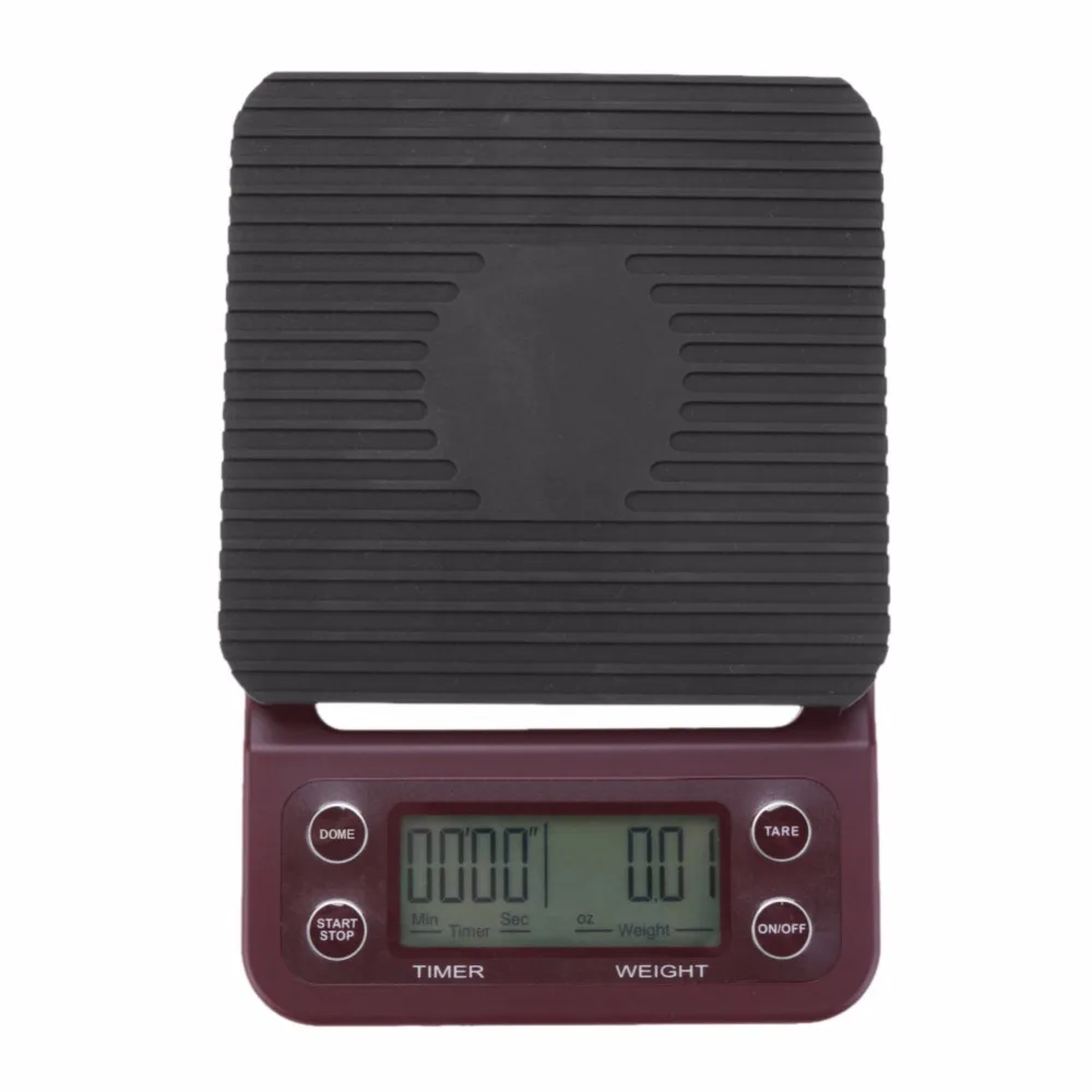 3kg/0.1g Digital Food Coffee Weighing Kitchen Scale Timer With Rubber Pad Kitchen Home Bar