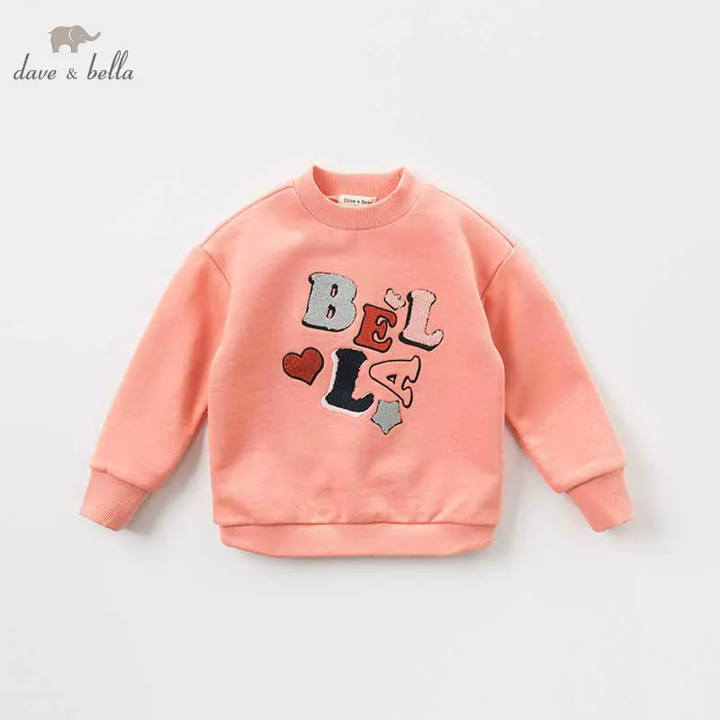 

DBK8339 dave bella kids girls autumn infant kids fashion t-shirt toddler top children high quality tees lovely clothes