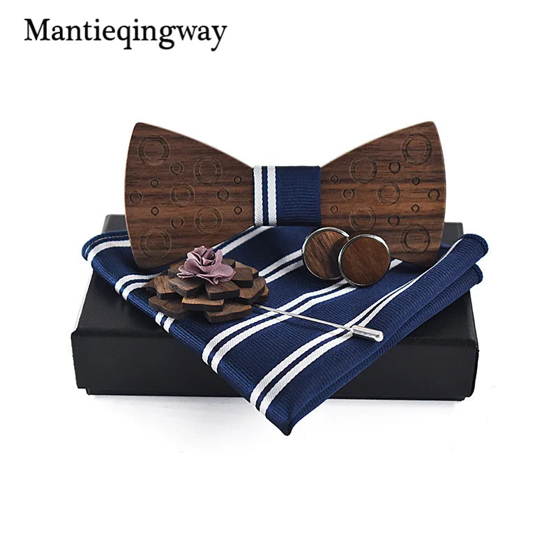Mantieqingway деревянный галстук-бабочка банты для свадебной вечеринки галстуки