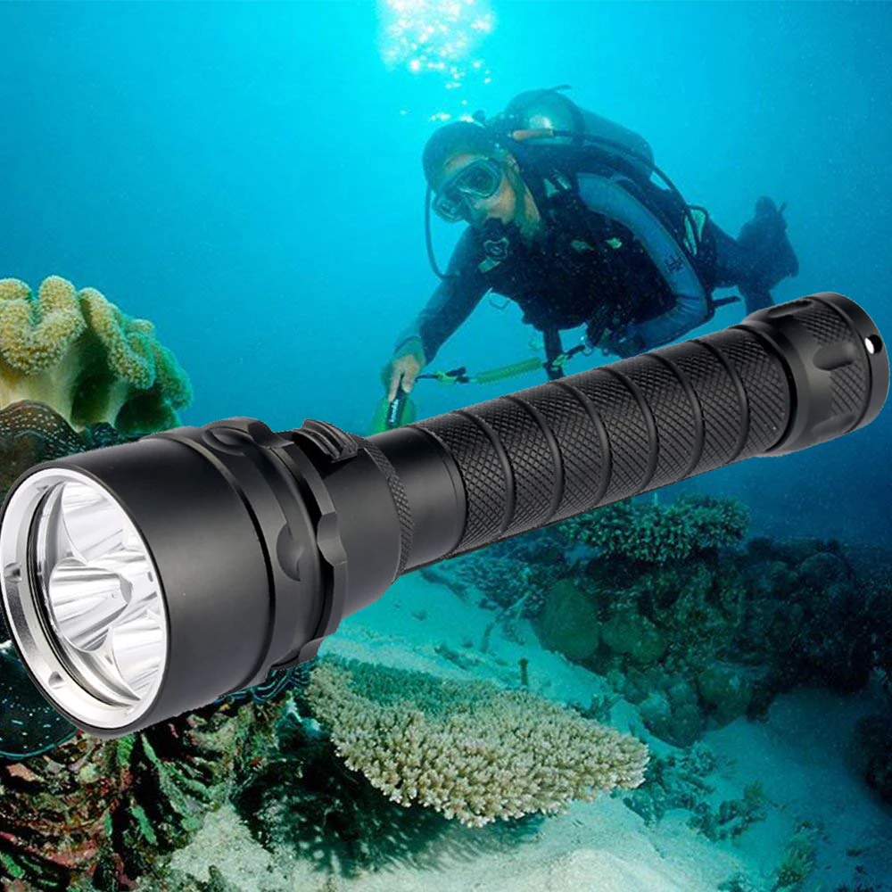 TRLIFE светодиодный фонарик для дайвинга, фонарь L2/T6, фонарь для дайвинга, 200 м, подводный тактический светодиодный фонарь, фонарь для подводного плавания, аккумулятор 18650