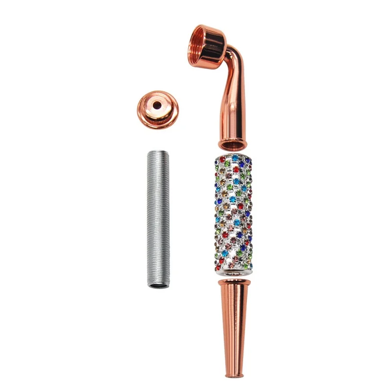 

Creative Crystal Diamond Decorative Mesh Screen Metal Tobacco Pipe Personality Herb Smoking Pipe Hand Spoon Pipes Accessories