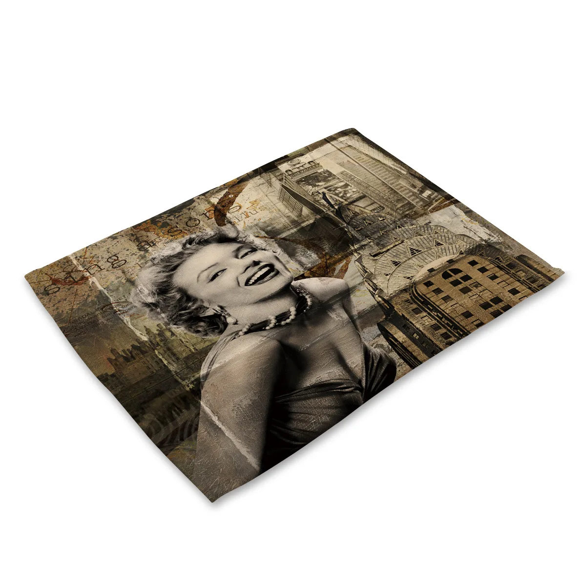 مارلين مونرو نمط المفارش للمطبخ الجدول القطن الكتان الجدول ماتس طاولة طعام الحرارة العزل الغربية سجادة الطعام