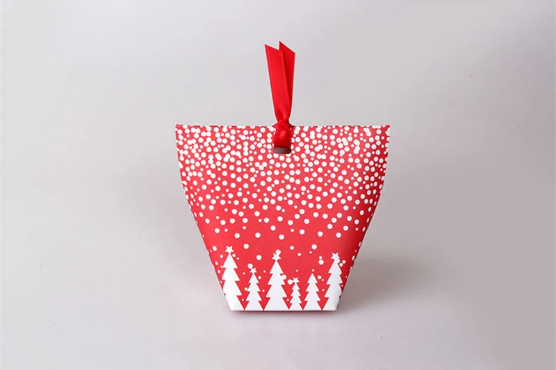 25 шт./лот) веселое Рождество Рождественская елка коробка конфет Снежный лес красный зеленый бумага Подарочный пакет конфеты контейнер для детей B067