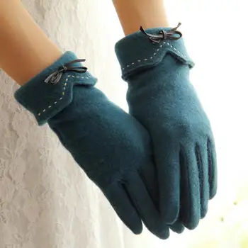 

Fashion Autumn Winter Women Touch Screen Bowknot Gloves Full Finger Mittens hot