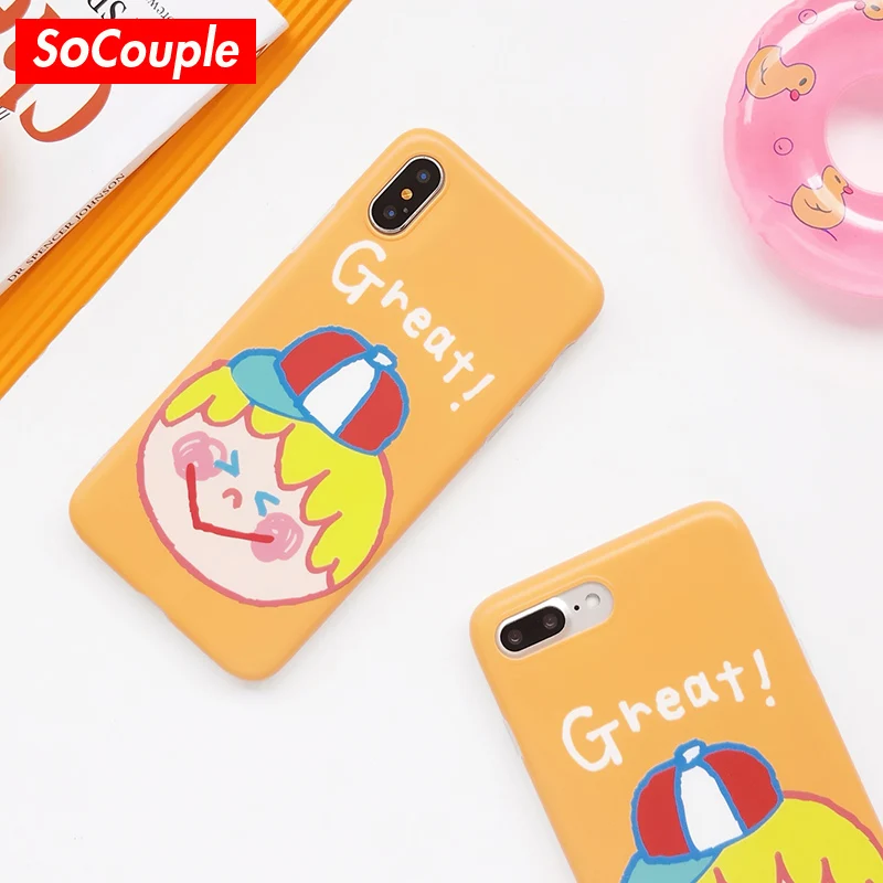 SoCouple Cute orange boy Phone Case For iPhone X Xs Max
