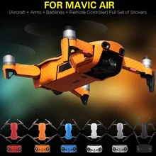 Nova Chegada À Prova D’ Água de PVC de Grãos de Carbono MAVIC Decalques Adesivos Gráficos Conjunto Completo Da Pele para DJI zangão AR Boday & Remoto acessórios