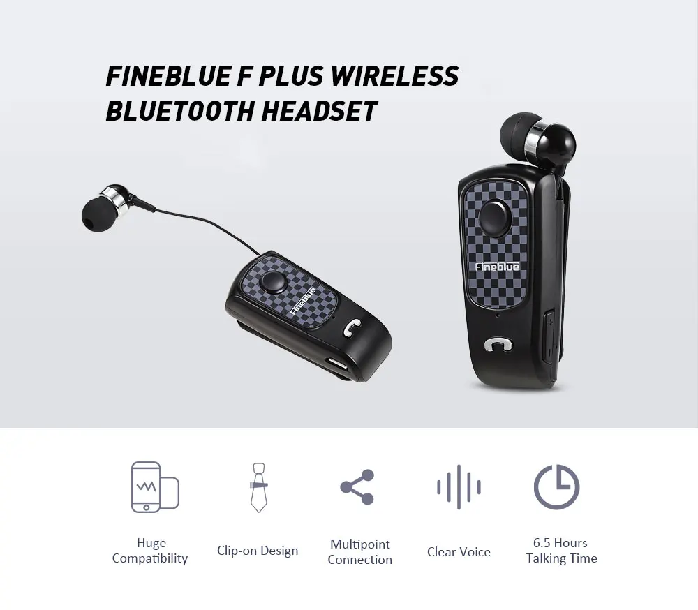 Fineblue F PLUS pk f960 беспроводной клип-на Bluetooth V4.0/V4.1 наушники-вкладыши Hands-free поддерживает IOS и Android системы