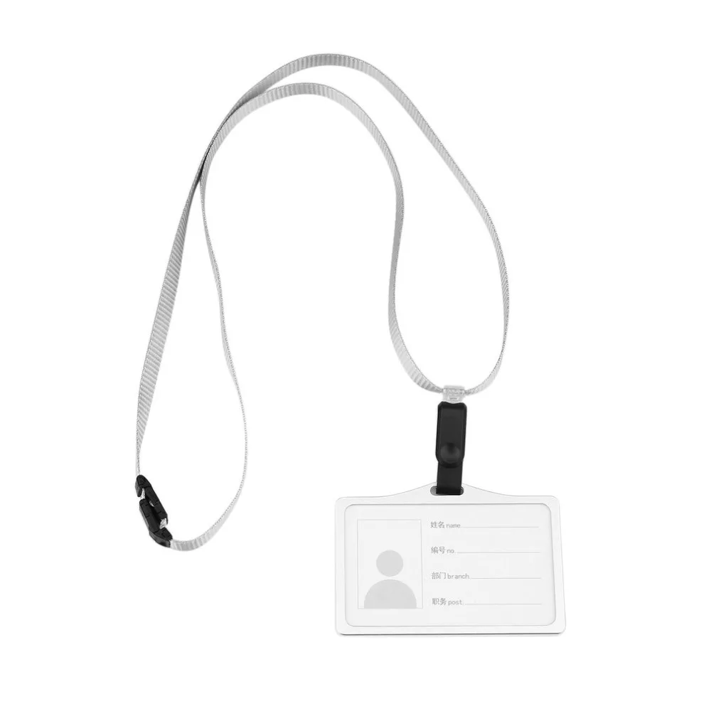 

New arrival Business Name Card holder Aluminum Alloy Working id Card Badge With String Employee Card With Lanyard office supply