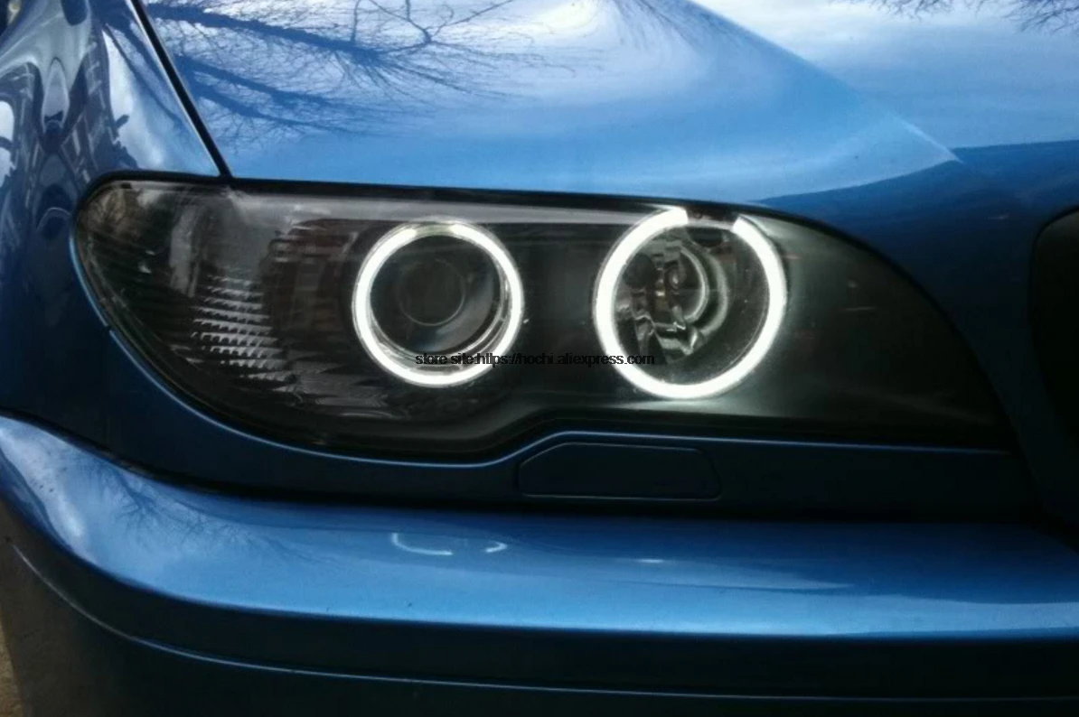 HochiTech высококачественный дневной светильник DRL CCFL Angel Demon Eyes комплект Теплый Белый Halo Кольцо для BMW E46 трансформер подтяжку лица с ксеноном