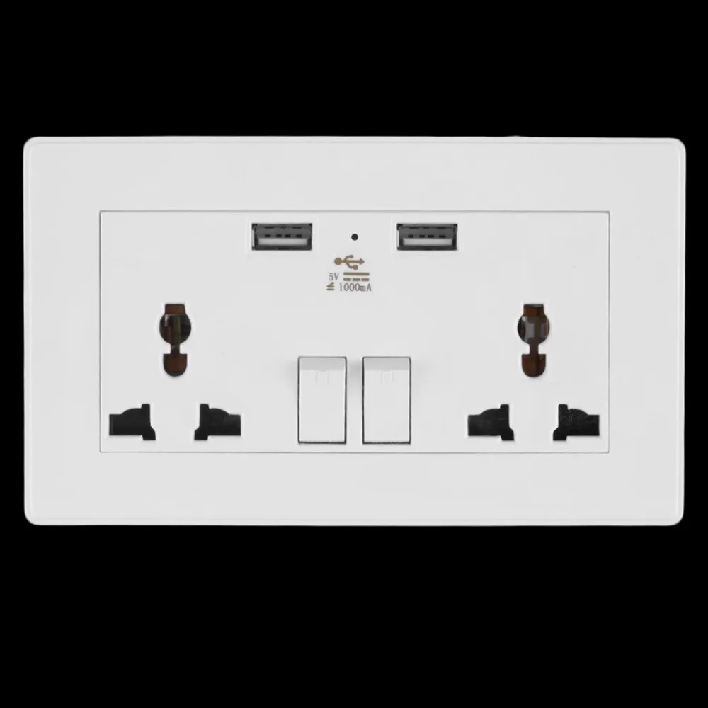 1 шт. электрическая настенная розетка с двумя USB разъемами 2 комплекта 2USB 1000 мА