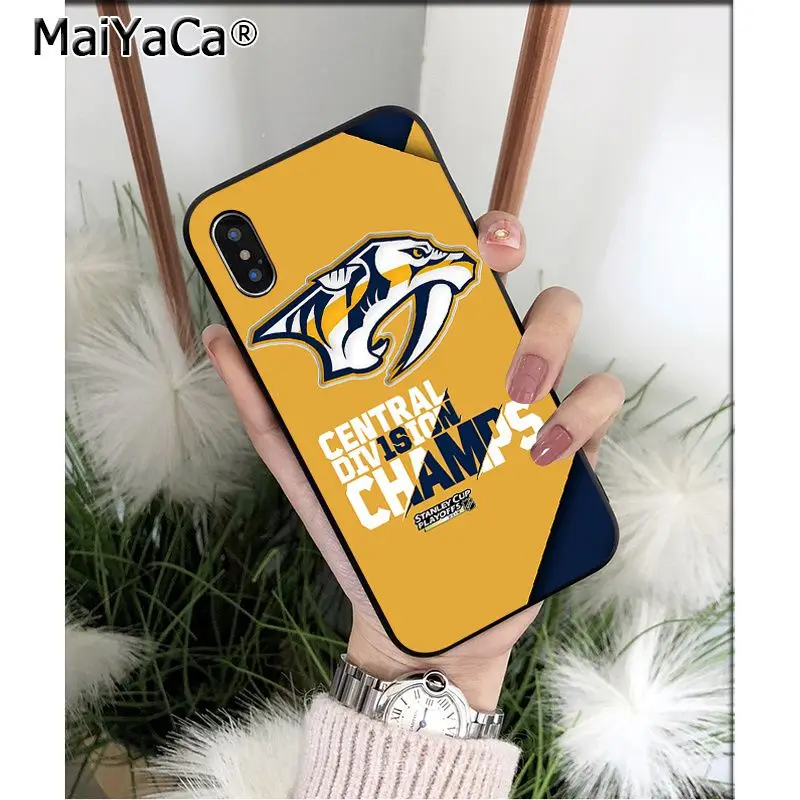 MaiYaCa Nashville Predators ТПУ Мягкие аксессуары для телефонов чехол для телефона для iPhone 5 5Sx 6 7 7plus 8 8Plus X XS MAX XR