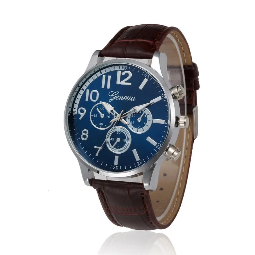 

Timezone#301 Retro Business style Men's Watch Design Leather Band Analog Alloy Quartz Wrist Watch Dress men Watch Clock