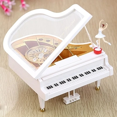 

Free Shipping Heart Shape Dancing Ballerina Music Box PLastic Jewellery Box Girls Carousel Hand Crank Music Box Mechanism Gift