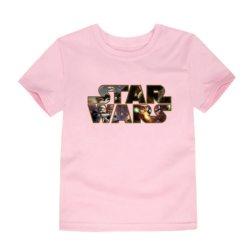 Г. Летняя футболка для мальчиков и девочек с принтом «Звездные войны» Детская футболка с короткими рукавами футболки для малышей, топы для детей от 2 до 14 лет