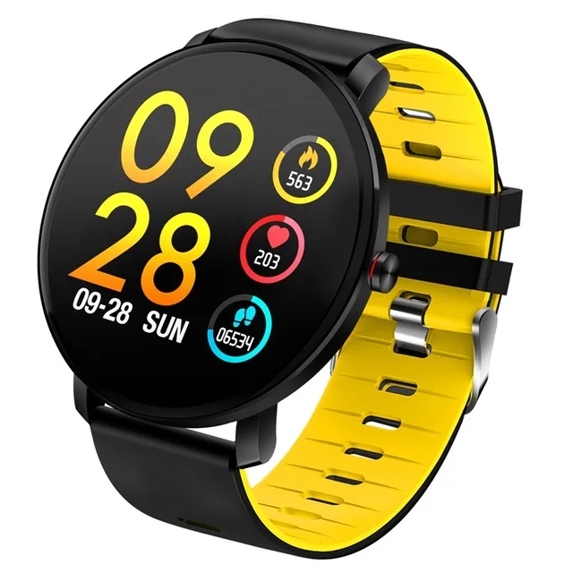 MELANDA мужские Смарт-часы IP68 Водонепроницаемый ips полный сенсорный монитор сердечного ритма фитнес-трекер спортивные женские умные часы PK V11 K1 - Цвет: Цвет: желтый