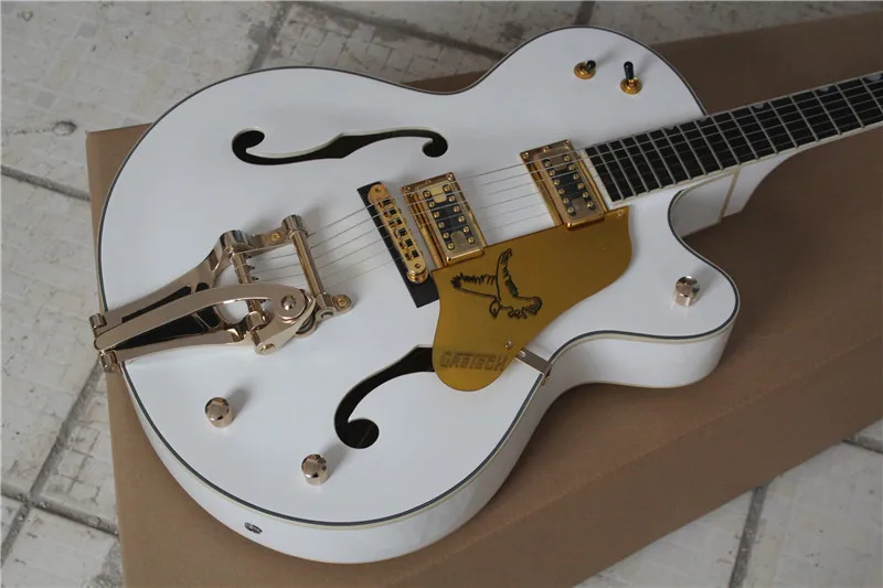 

free shipping china factory custom new Ltd white Electric Guitar real photos high quality with Bigsby Tremolo 10yue