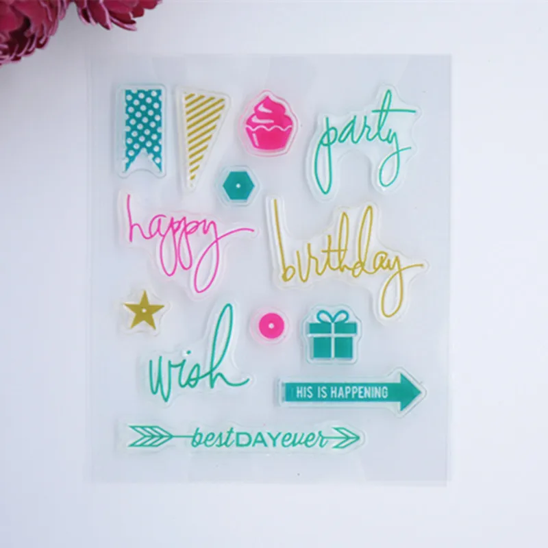 

2016 New Scrapbook DIY Photo Album Cards Transparent Silicone Rubber Clear Stamps Sheet Letter CS120707