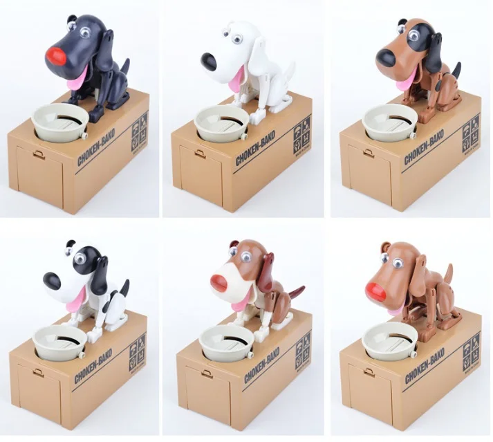 Бесплатная Доставка 1 Шт Choken Бако Роботизированная Собака Банк Собак Doggy Монет