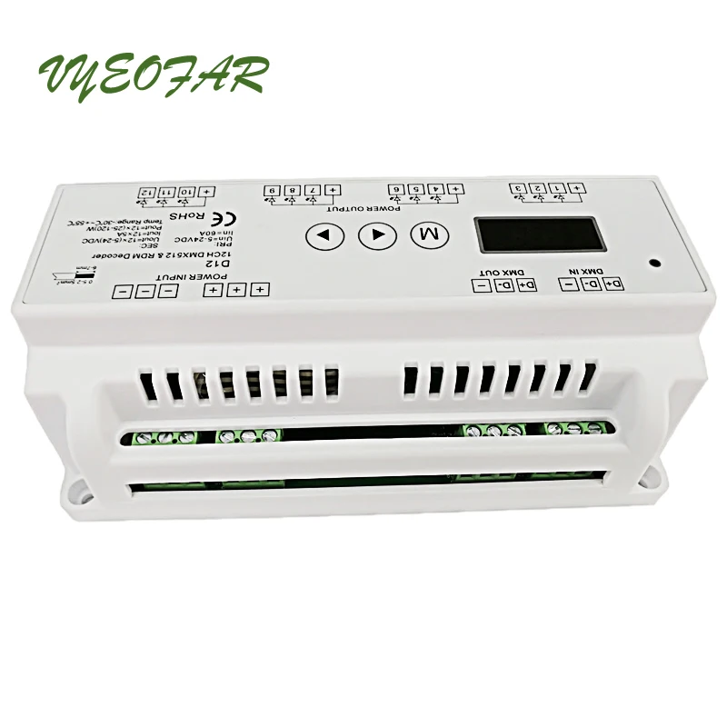 Светодиодный декодер DMX 12 В постоянного тока 24 5 А каналов макс. 60 1440 Вт выход RGB
