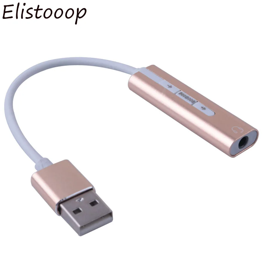 Elistooop 2018 3.5mm Jack USB Sound Card Virtual 7.1