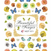 2 шт. HOT071 мультяшный дизайн ногтей переводка водные для ногтей Стикеры