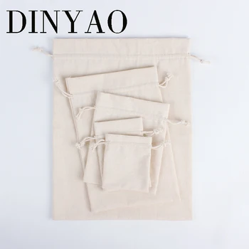

3pcs 20*30cm Wholesale Natural Cotton Eco Jute Linen Drawstring Pouch Packaging Gift Bag Logo Printed Jewelry Tea Party Bag