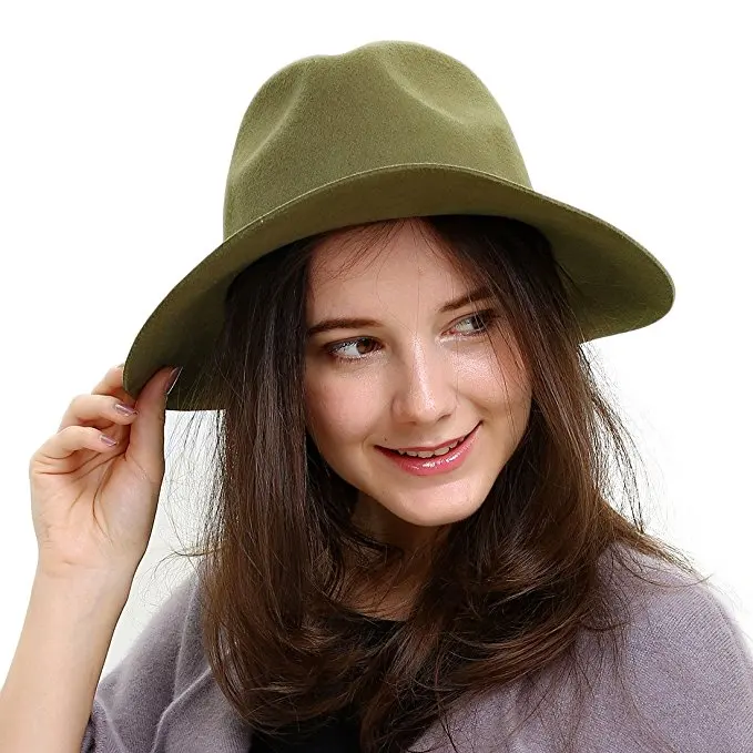 100 Australia Wool Women Gangsters Felt Fedora Hat For Elegant Lady