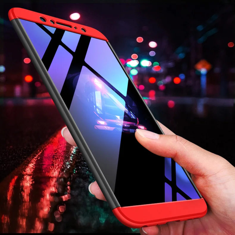 Чехол GKK для Asus Zenfone Max Pro M2 ZB631KL с полной защитой на 360 градусов кольцом