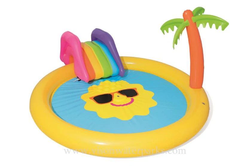 53071 Sunshine Land бассейн для отдыха с струей воды надувная горка бассейн|Плавательные