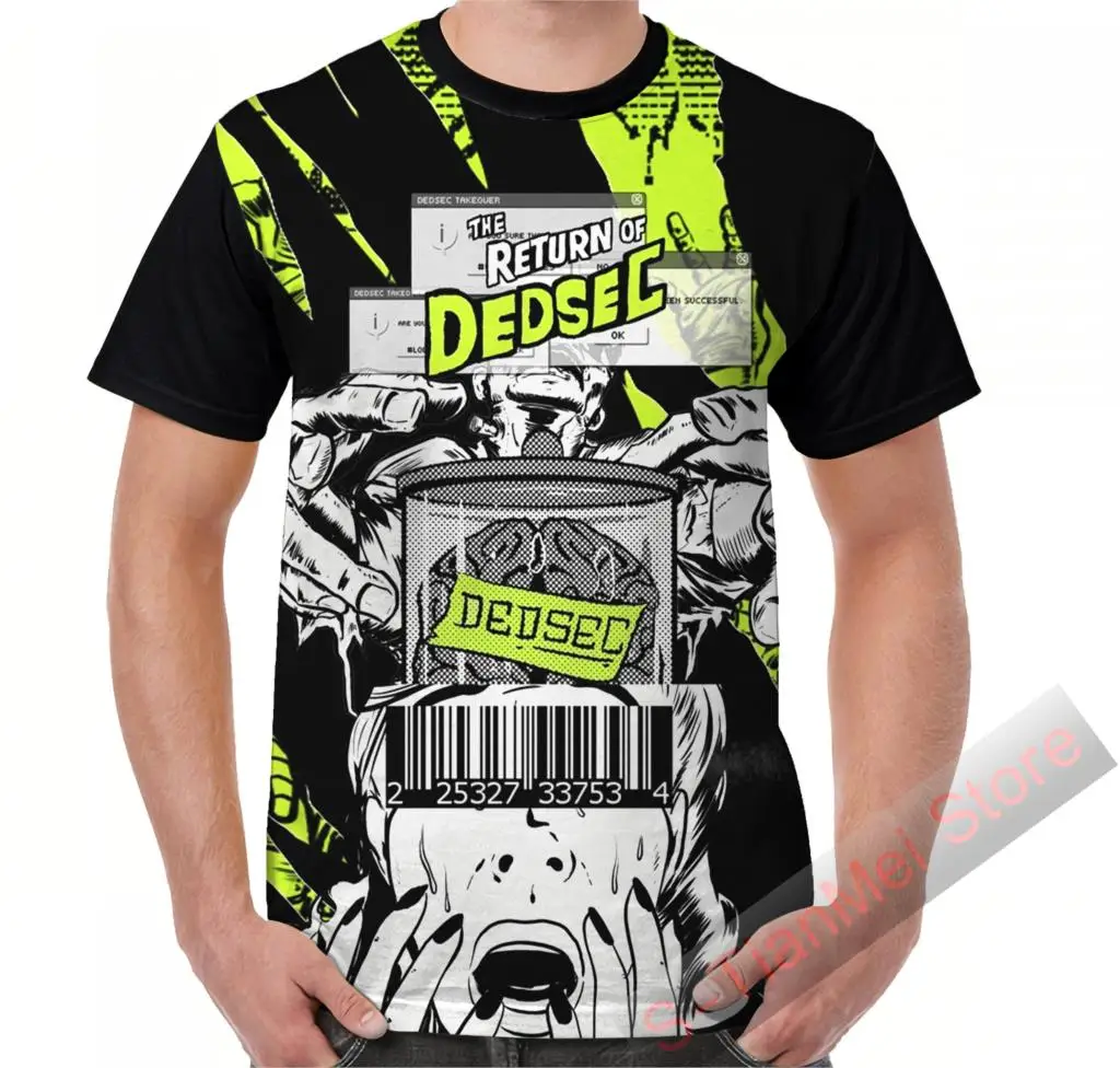 Summer Graphic t shirt men tops tees Dedsec Shirt Design 1 printed women funny T-Shirt Short Sleeve Casual tshirts | Мужская одежда
