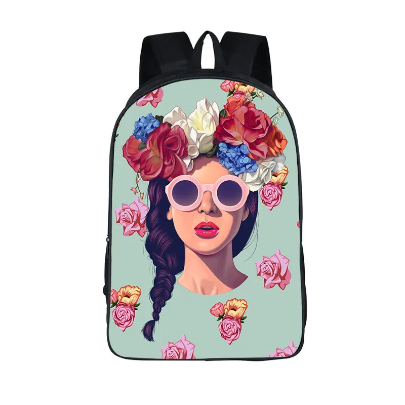 Customize the Image Backpack for Teenagers Girls Boys School Bags Big Red Lips bolso mochila mujer 2018 Punk Women Skull Bagpack