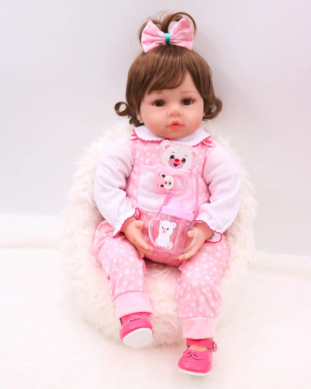 かわいい茶色の髪ロリ人形 3/4 シリコーンリボーン睡眠ベビードール子供遊び女の子のためのベビーアライブソフト Bebes リボーンおもちゃ|Dolls|  - AliExpress