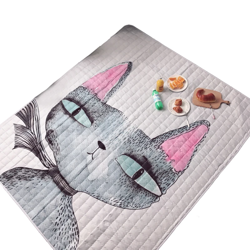 

Cute Cartoon Animals Cat Face Baby Play Mats Baby Crawling Blanket Floor Kids Play Carpet Rug Kids Bedroom Decor Child Rug Mat