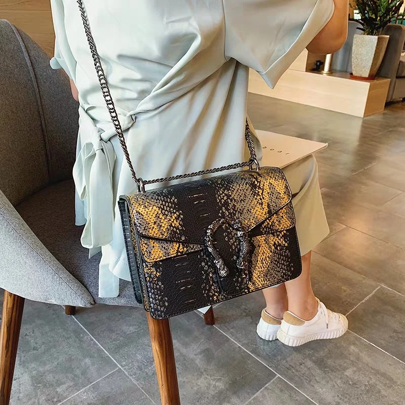 Kopen Mode Merk Vrouwen Tas Alligator Pu Lederen Tas Designer Chain Schouder Crossbody Tas Vrouwen Handtas Bolso Mujer