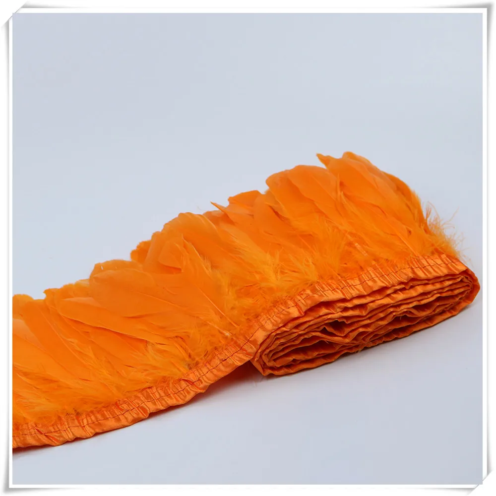 7 orange goose feather fringe 4