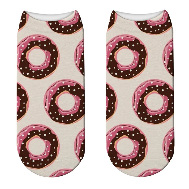 Милые носки с объемным принтом в виде пончика и еды; короткие забавные носки для закусок; Nutella; хлопковые носки унисекс; Chaussettes Femmes; 6ZJQ-ZWS10 - Цвет: Style12