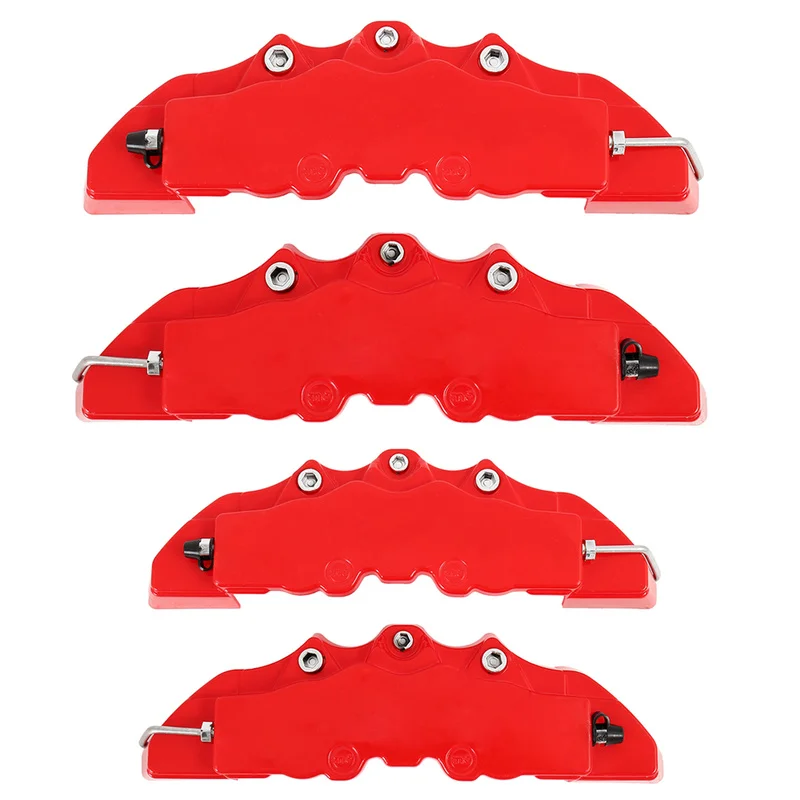 

4Pcs ABS 3D Red Useful Car Disc Brake Caliper Covers Front Rear Auto Universal Brake System Kit Replacement Parts
