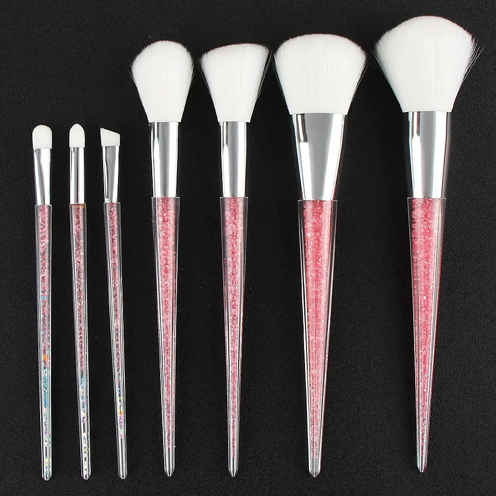 

Fashion 7pcs makeup brushes Red color crystal handle powder blush foundation eye shadow eyebrow cosmetic brush make up brushes