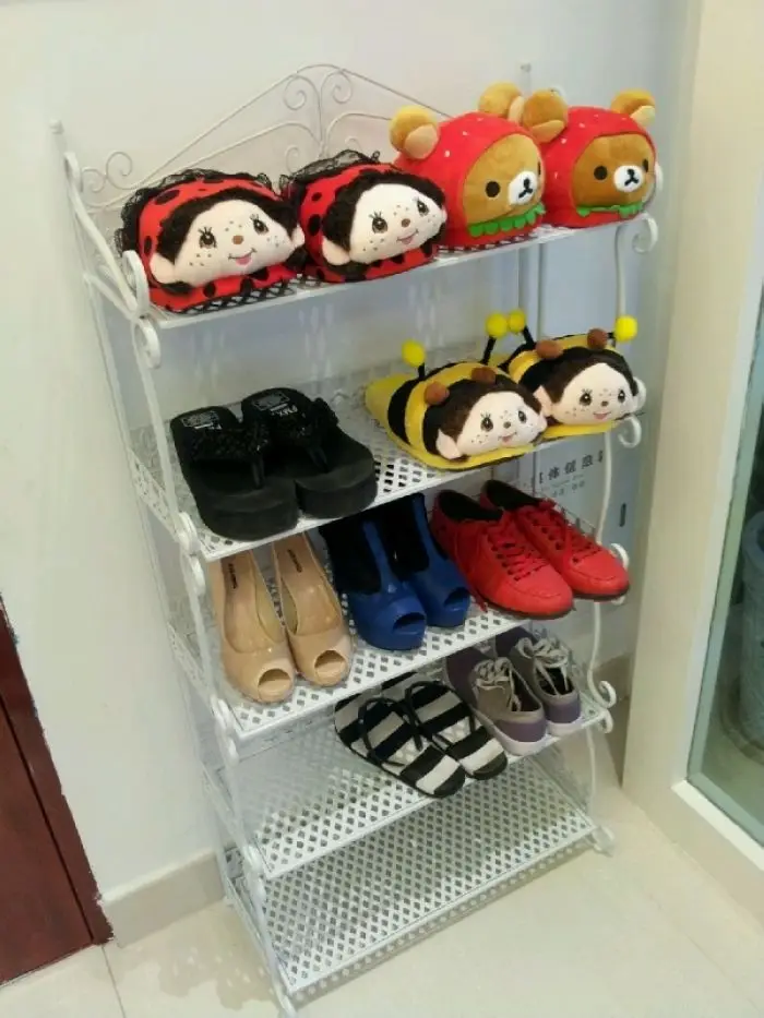 

Continental Creative Iron shoe racks rack multi- fold floor- storage simple slippers
