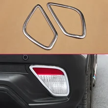 Серебряный Хром наложения для 2019 2018 Mitsubishi Eclipse крест интерьер Обложка заднего Туман Предупреждение свет планки 2 шт. интимные аксессуары