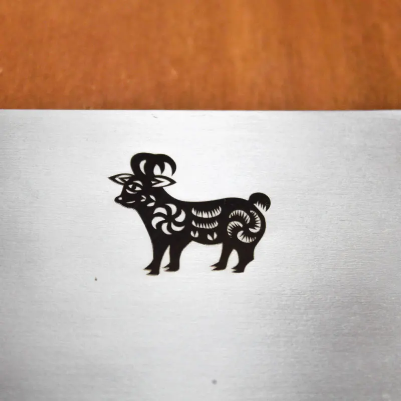 Китайский поварской нож из нержавеющей стали ручной работы, кованые кухонные ножи, нож для нарезки овощей, мяса, фруктов, кухоновые ножи - Цвет: Zodiac Sheep