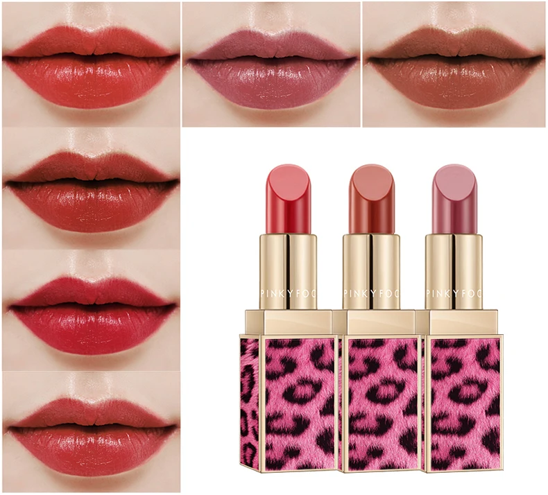 

1Pc Pink Leopard Matte Lipstick Waterproof Red Lip Tint Bean Paste Color Lip Long Lasting Lip Makeup Batom Women Cosmetic TSLM2