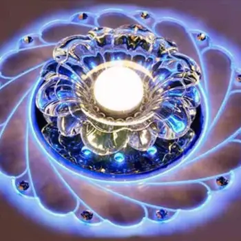 

DC/21V-48V 6W Crystal Celling Lights LED Blue Light Superior Lighting Ceiling Chandelier Lamp For Porch Bedroom Emergency Light