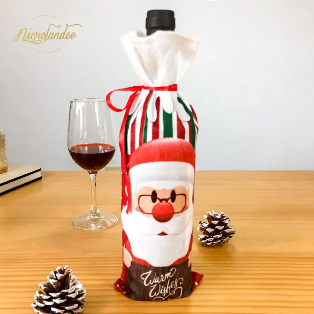 NICROLANDEE Рождественская бутылка вина крышка снеговик чулок держатели для подарков Рождество Navidad Декор год вечерние украшения DIY