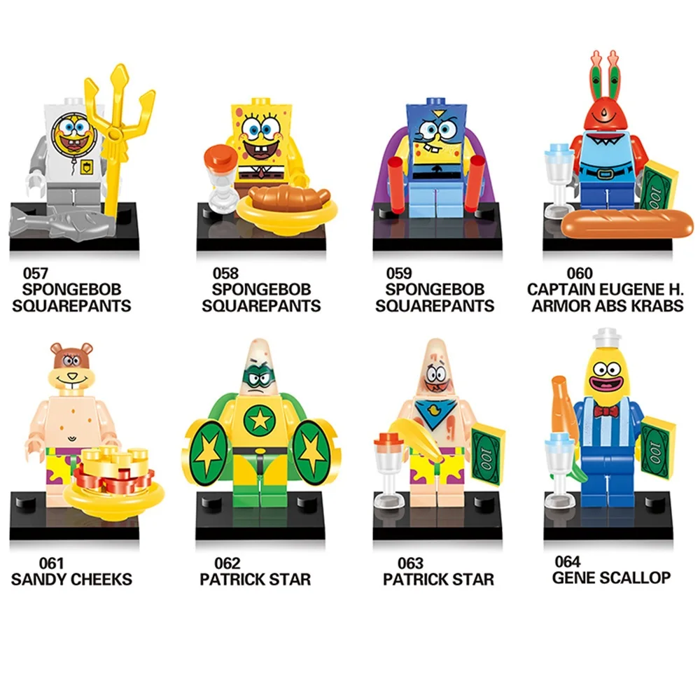 

Compatible LegoINGlys NinjaINGlys Spongebob figures DIY Children Gift Building Blocks Kids Toys Y0113