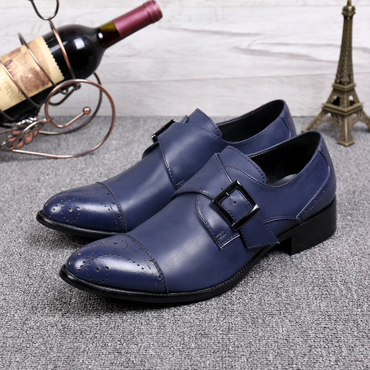 

Bullock Men's Shoes British Style Buckle Strap Casual Shoes Business Dress Flat Shoes