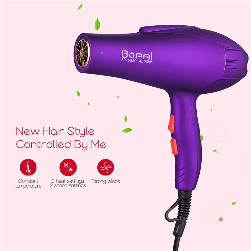 

Negative Ion Hair Dryer Strong Power Blow Dryer Professional Household Fast Drying Hairdryer With Two Wind Collecting Nozzle 0