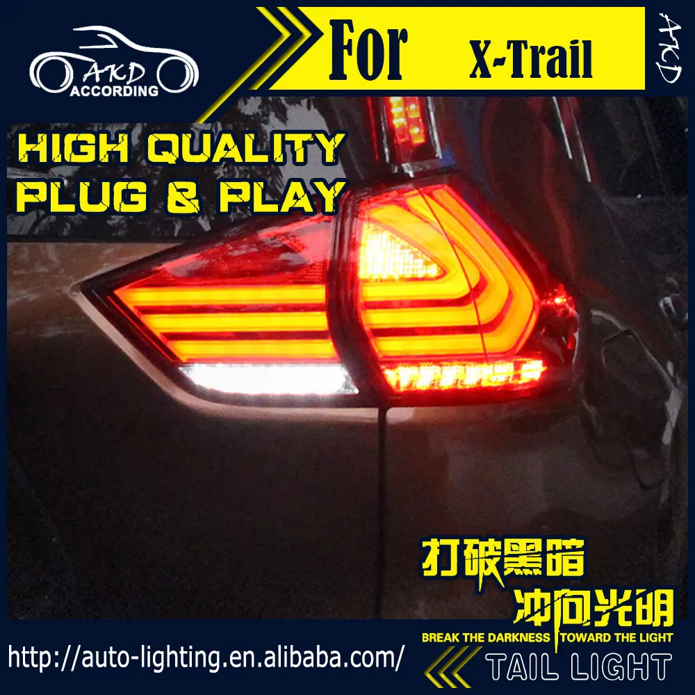 

AKD Car Styling Tail Lamp for Nissan X-trail Tail Lights 2014 Rouge LED Tail Light Signal LED DRL Stop Rear Lamp Accessories