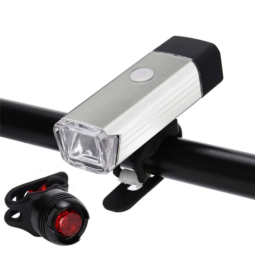 Cyclezone USB Rechargeable Bike Light LED Bicycle Bright Front Headlight and Rear Tail Light Set luz bicicleta Free Ship A30