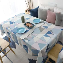 Geometric Print Kitchen Table Linens Rectangular Tablecloths Nappe Oilcloth Table Cloth Waterproof Cotton Mat Restaurant Cloth colorful balloons print waterproof table cloth